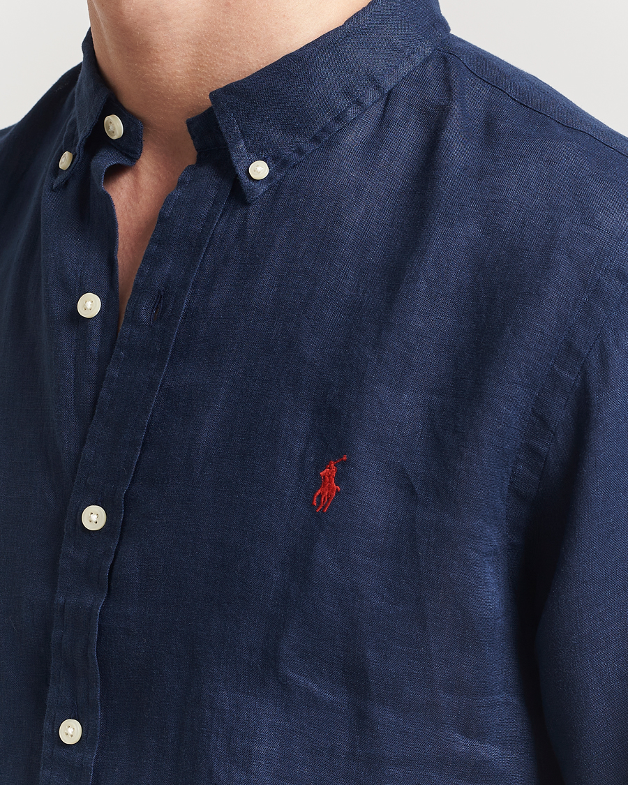 Homme | Chemises | Polo Ralph Lauren | Slim Fit Linen Shirt Newport Navy