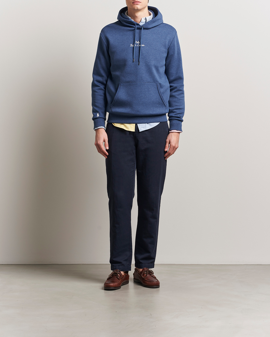 Homme | Pulls Et Tricots | Polo Ralph Lauren | Center Logo Hoodie Derby Blue Heather