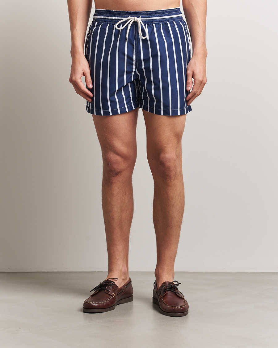 Homme | Maillots De Bain | Polo Ralph Lauren | Traveler Boxer Swimshorts Navy Vertical Wide Stripe