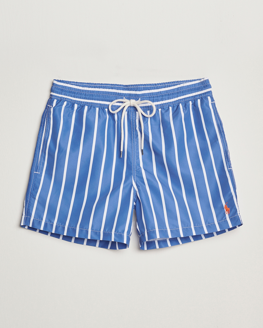 Homme | Maillots De Bain | Polo Ralph Lauren | Traveler Boxer Swimshorts Blue Vertical Wide Stripe