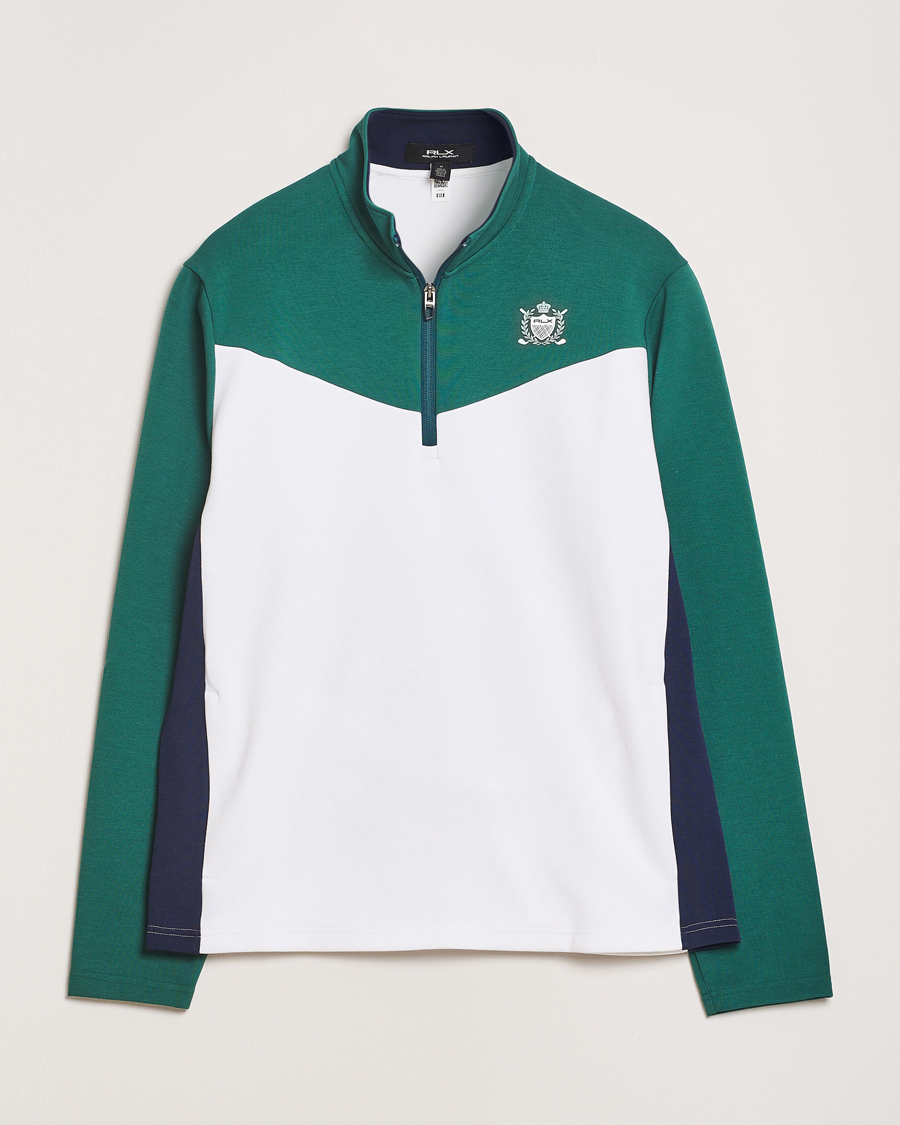 Homme | Pulls Et Tricots | RLX Ralph Lauren | Double Knit Tech Half Zip Kelly Green/Ceramic White