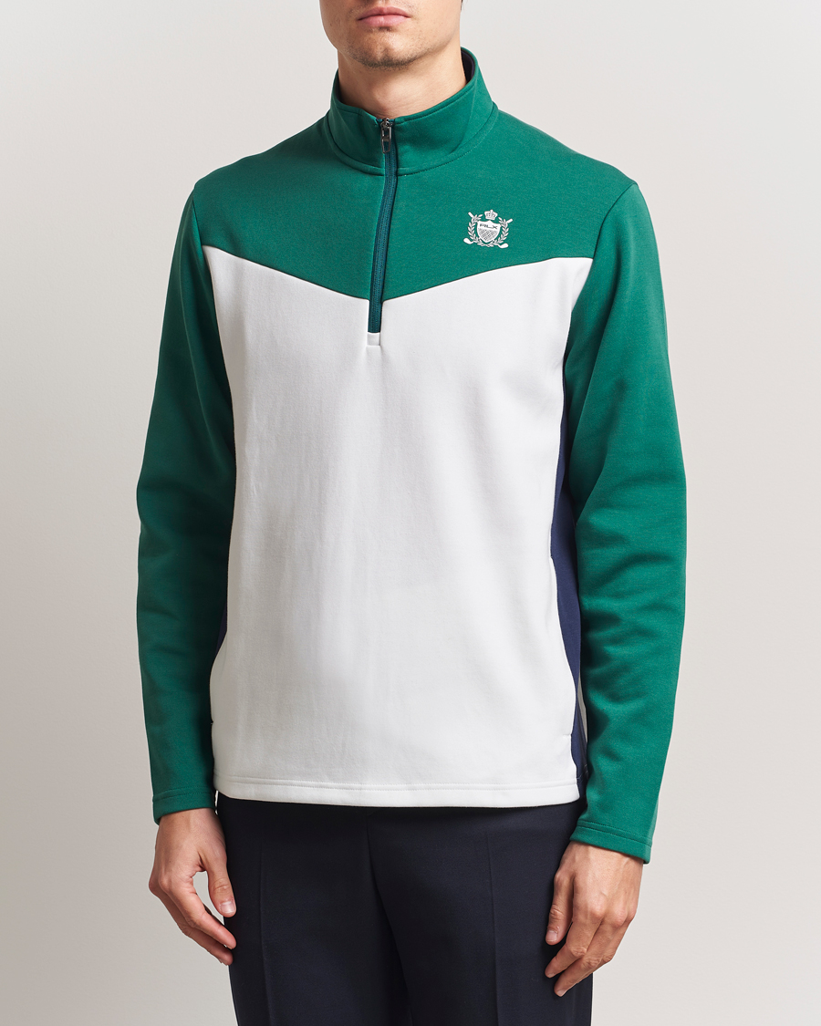 Homme | Pulls Et Tricots | RLX Ralph Lauren | Double Knit Tech Half Zip Kelly Green/Ceramic White