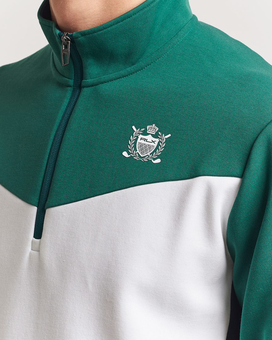 Homme | Pulls Et Tricots | RLX Ralph Lauren | Double Knit Tech Half Zip Kelly Green/Ceramic White