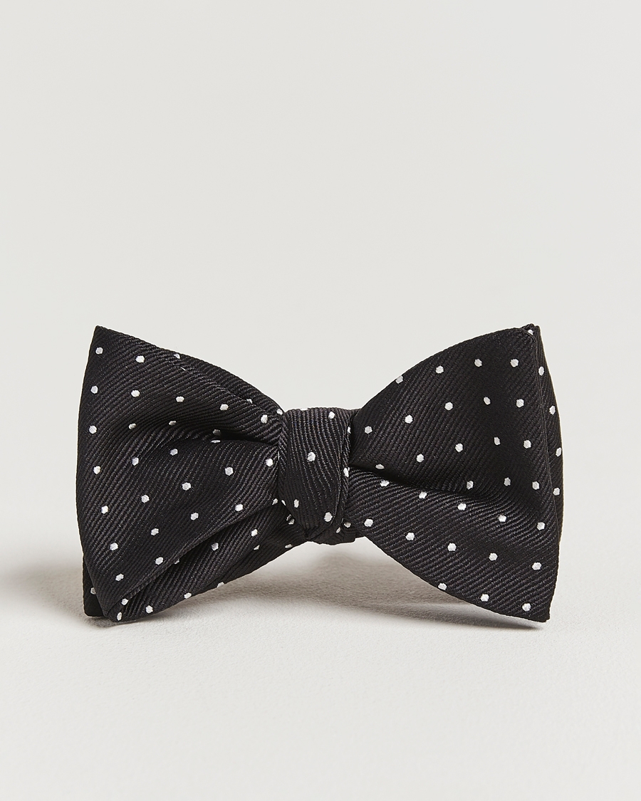 Homme | Polo Ralph Lauren Silk Self Tie Dot Bow Tie Black/White | Polo Ralph Lauren | Silk Self Tie Dot Bow Tie Black/White