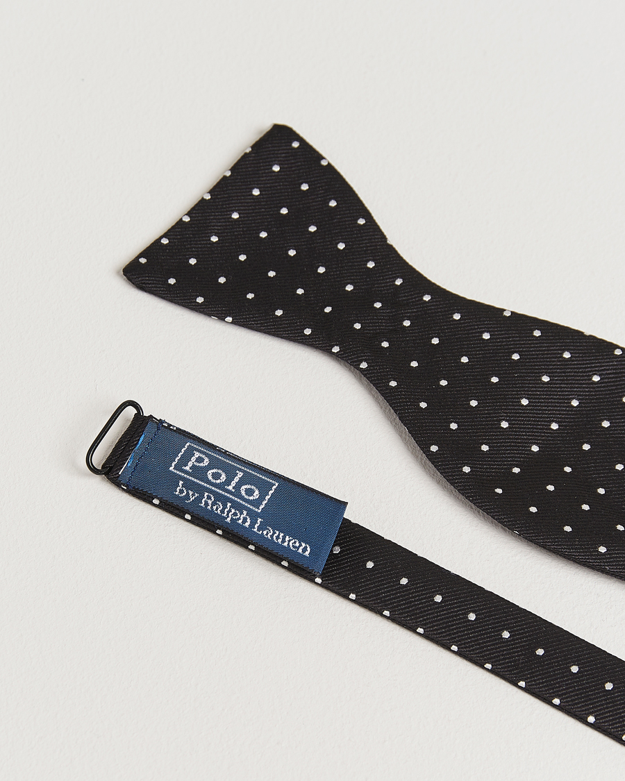 Homme | Polo Ralph Lauren Silk Self Tie Dot Bow Tie Black/White | Polo Ralph Lauren | Silk Self Tie Dot Bow Tie Black/White