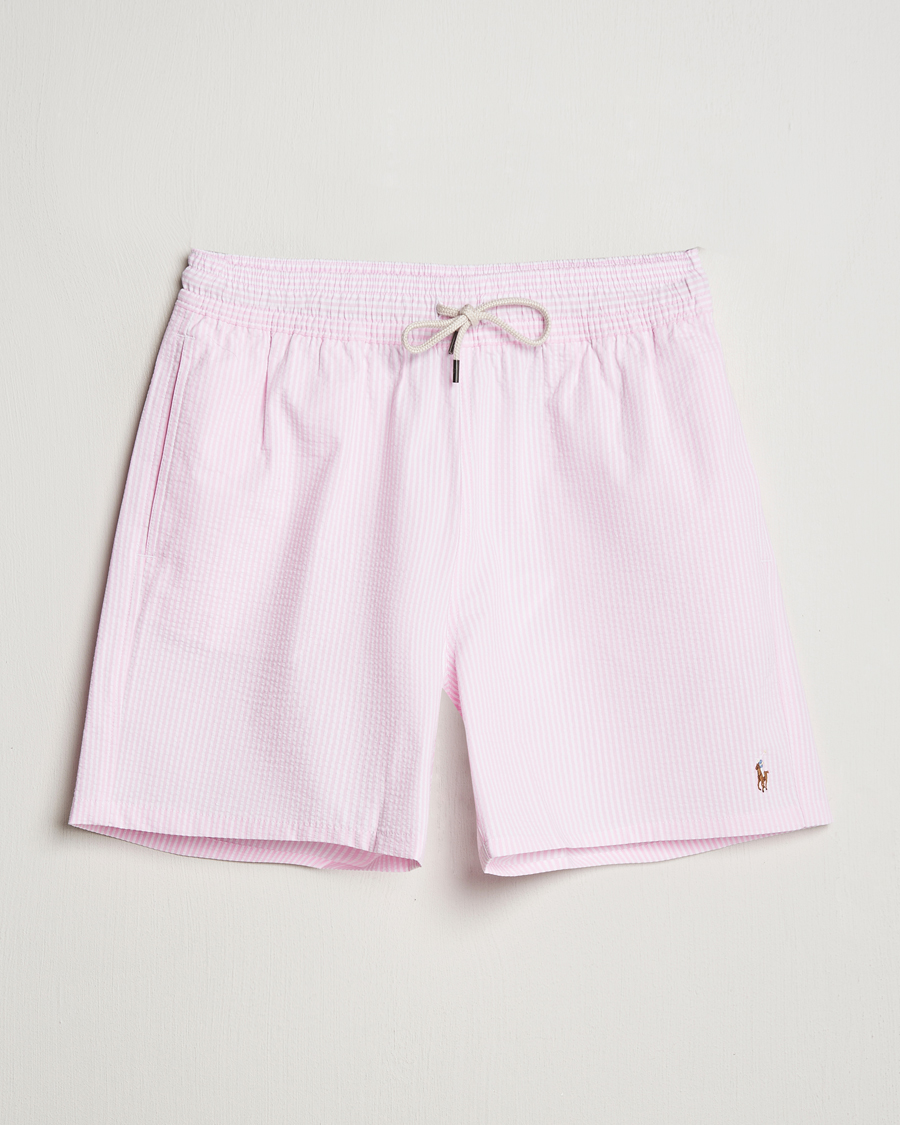 Homme | Maillots De Bain | Polo Ralph Lauren | Recycled Traveler Seersucker Swimshorts Carmel Pink