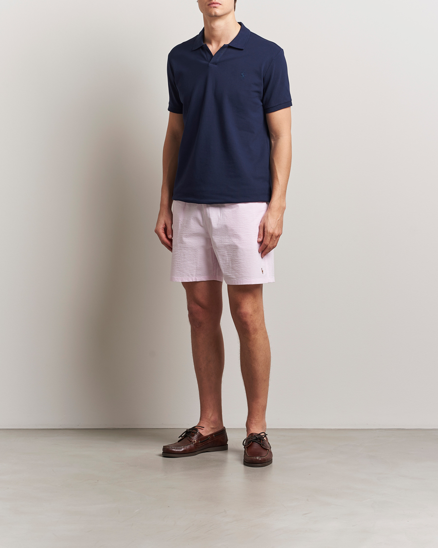 Homme | Maillots De Bain | Polo Ralph Lauren | Recycled Traveler Seersucker Swimshorts Carmel Pink