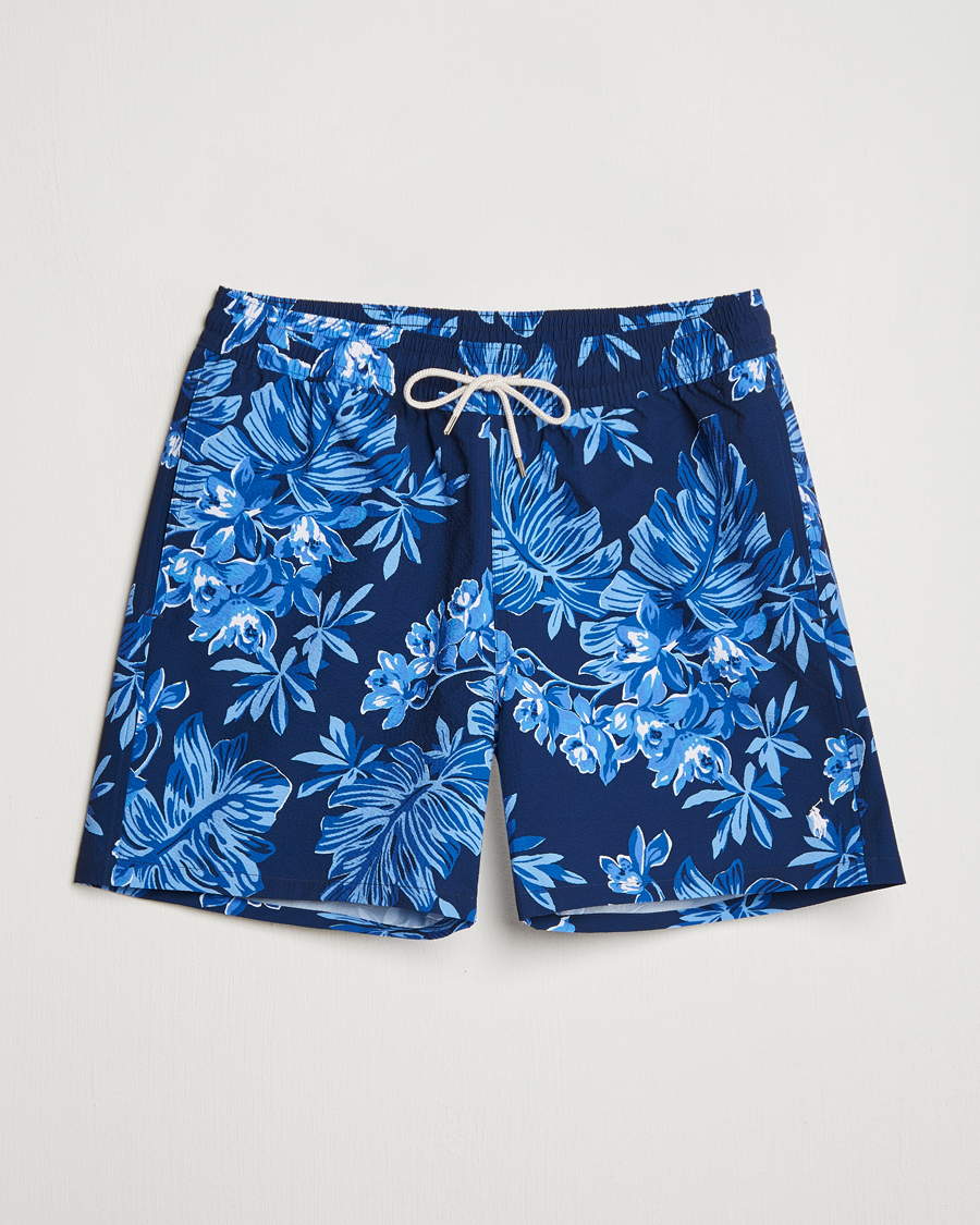 Homme | Maillots De Bain | Polo Ralph Lauren | Recycled Traveler Seersucker Swimshorts Blue Tropical