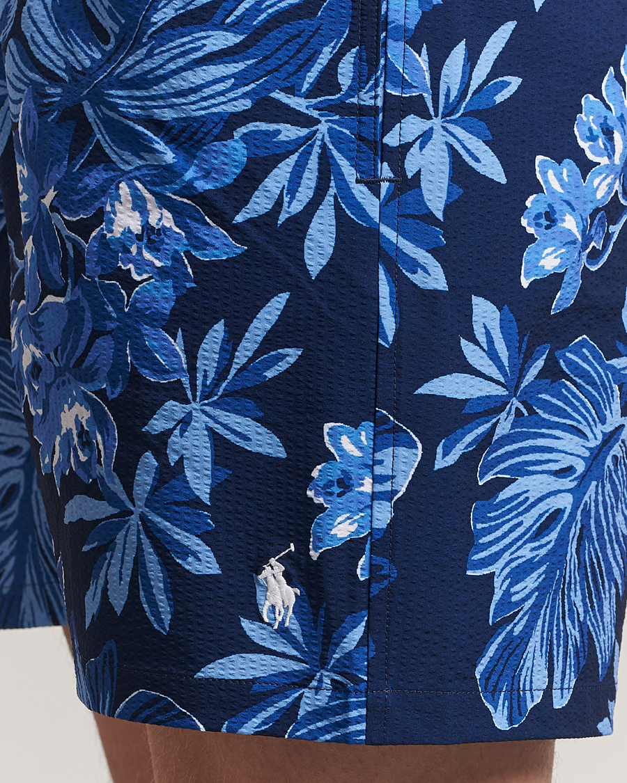 Homme | Maillots De Bain | Polo Ralph Lauren | Recycled Traveler Seersucker Swimshorts Blue Tropical