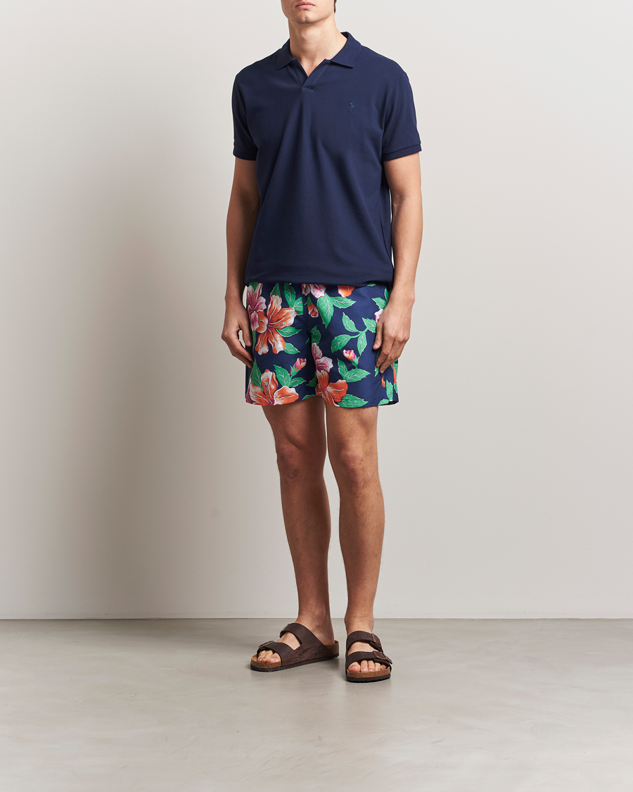Homme | Maillots De Bain | Polo Ralph Lauren | Traveler Recycled Swimshorts Iconic Hibiscus Navy