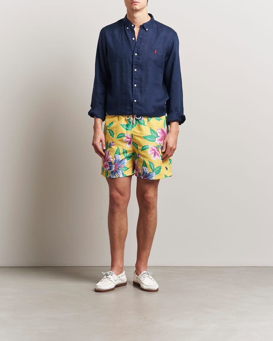 Homme | Maillots De Bain | Polo Ralph Lauren | Traveler Recycled Swimshorts Iconic Hibiscus Yellow