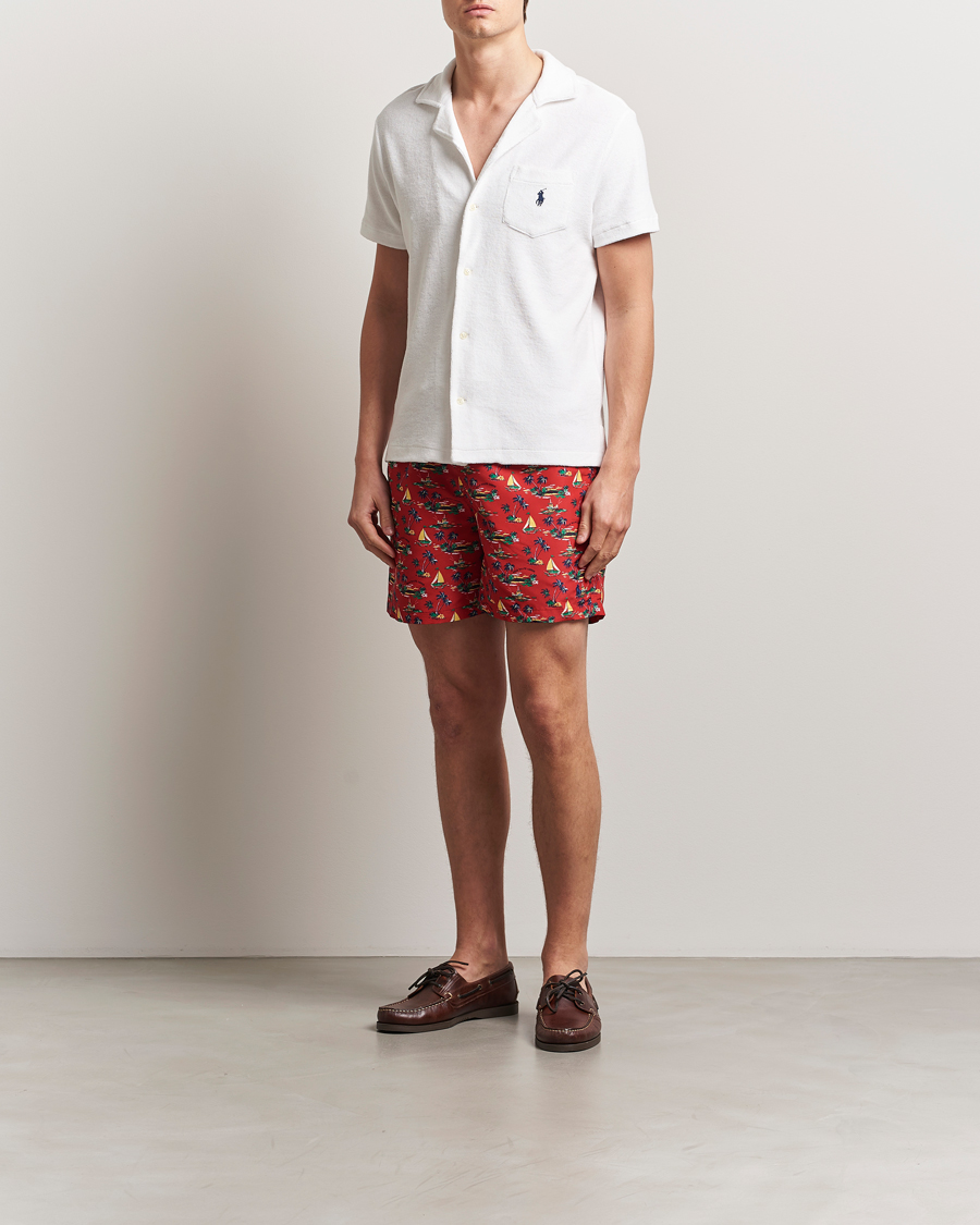 Homme | Maillots De Bain | Polo Ralph Lauren | Traveler Recycled Swimshorts Island Scenic Red