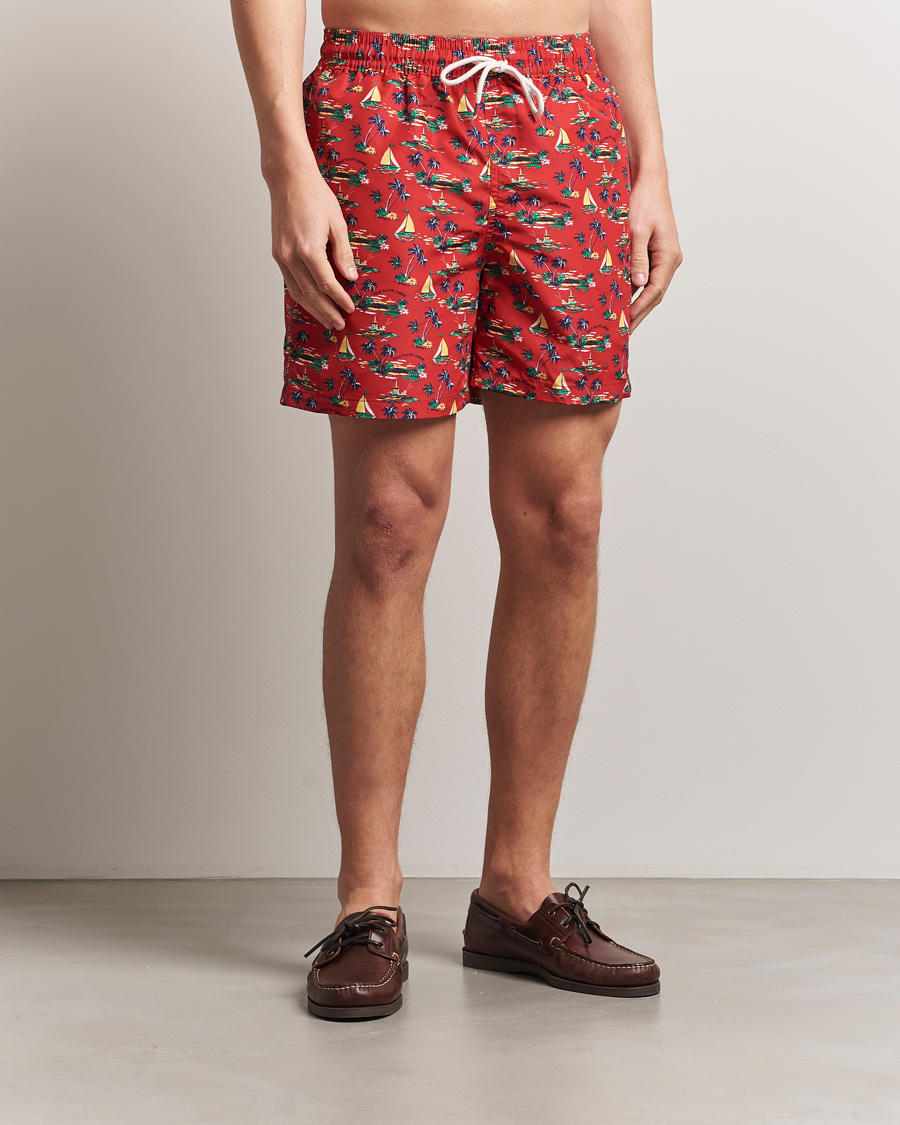 Homme | Maillots De Bain | Polo Ralph Lauren | Traveler Recycled Swimshorts Island Scenic Red