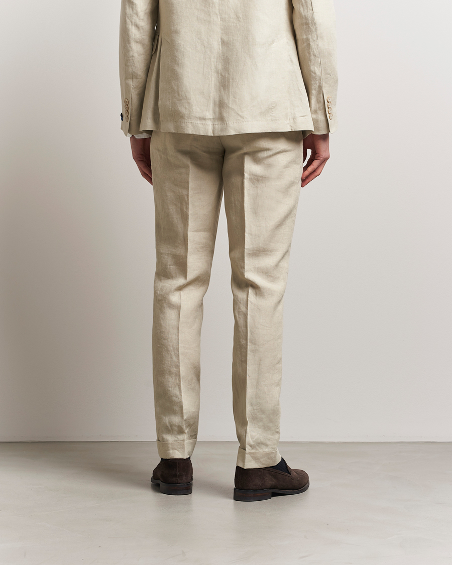 Homme | Pantalons | Polo Ralph Lauren | Linen Pleated Trousers Spring Beige
