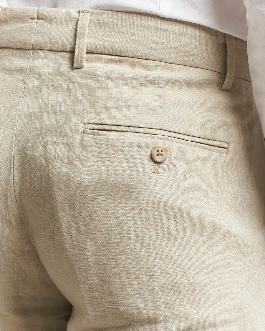 Homme | Pantalons | Polo Ralph Lauren | Linen Pleated Trousers Spring Beige