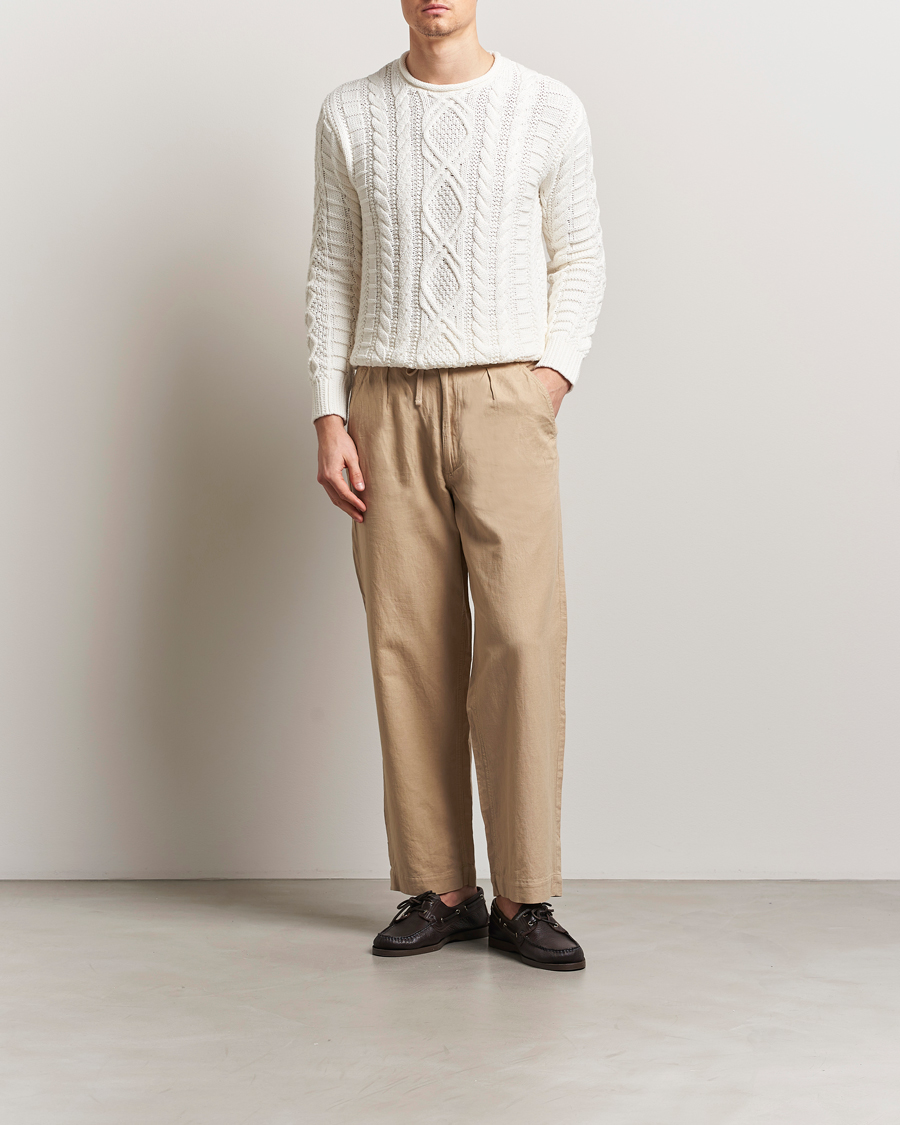 Homme | Pantalons | Polo Ralph Lauren | Pleated Cotton Linen Pants Coastal Beige