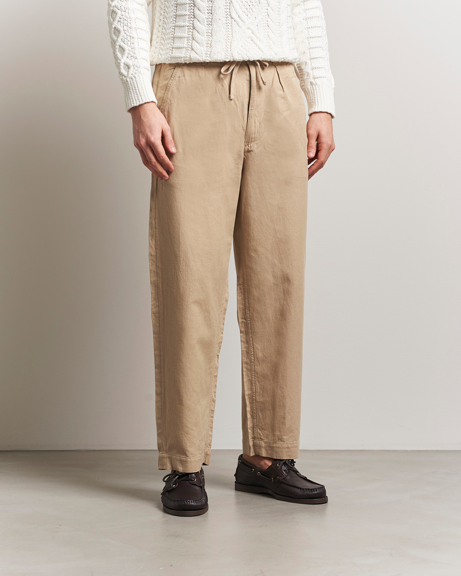 Homme | Pantalons | Polo Ralph Lauren | Pleated Cotton Linen Pants Coastal Beige