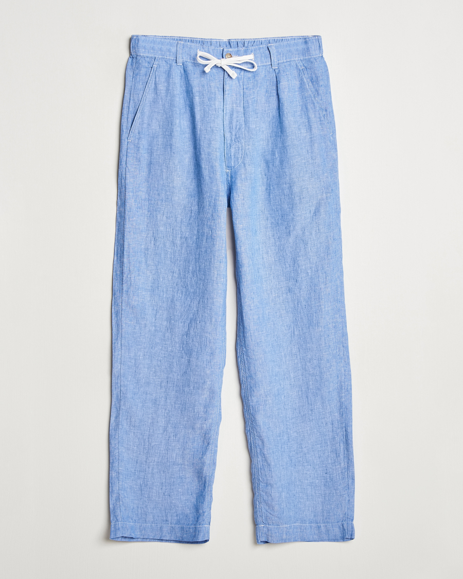 Homme | Pantalons | Polo Ralph Lauren | Pleated Chambray Linen Pants Blue