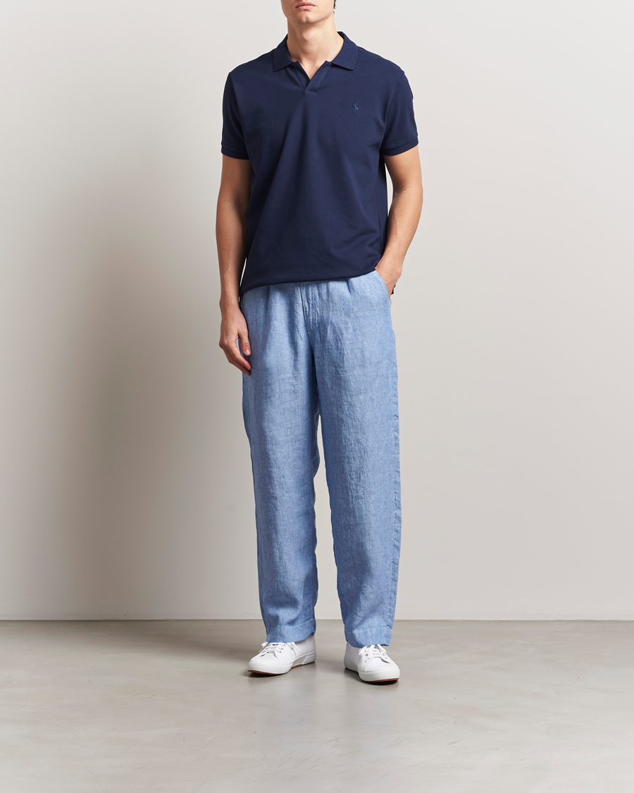Homme | Pantalons | Polo Ralph Lauren | Pleated Chambray Linen Pants Blue