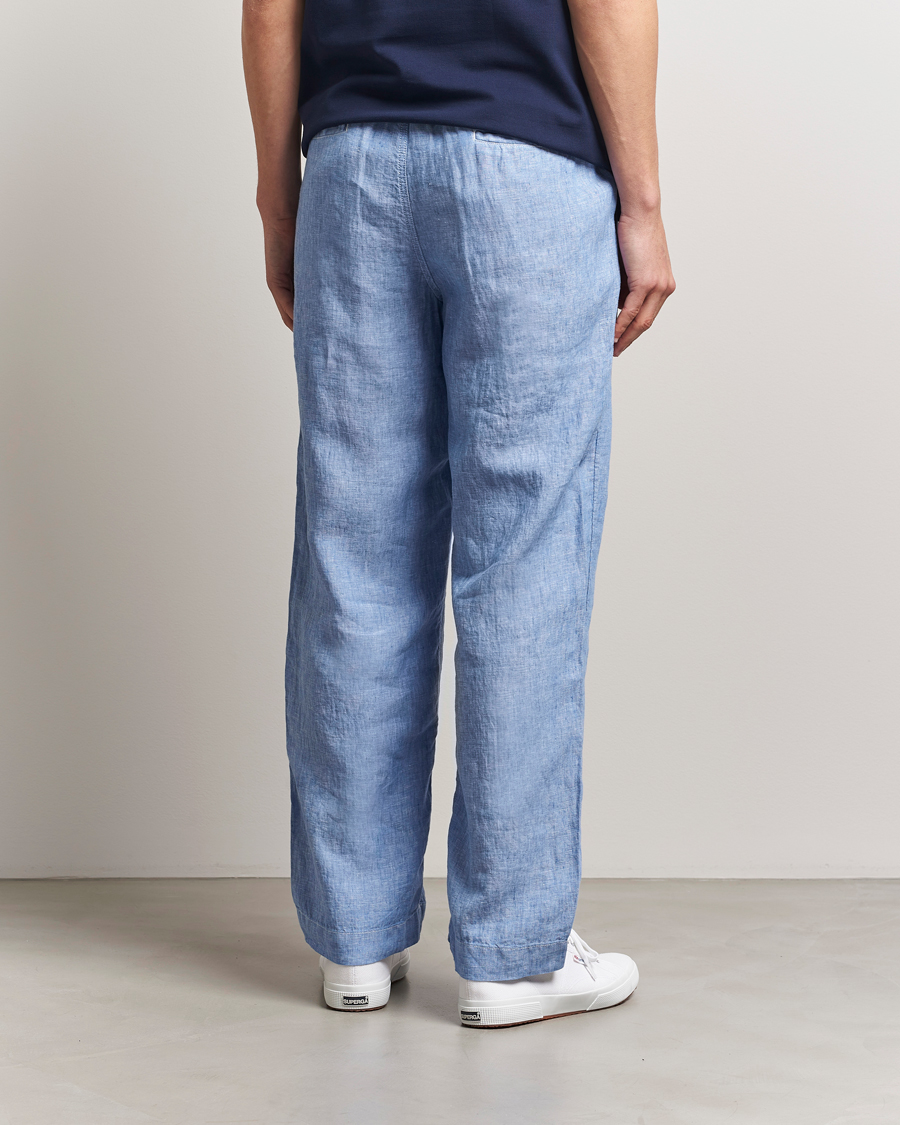 Homme | Pantalons | Polo Ralph Lauren | Pleated Chambray Linen Pants Blue