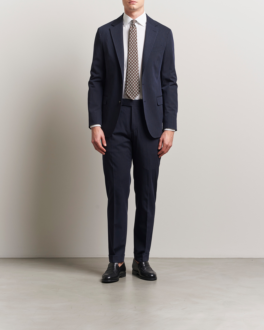 Homme | Pantalons | Polo Ralph Lauren | Tailored Twill Pinstripe Trousers Navy/Grey
