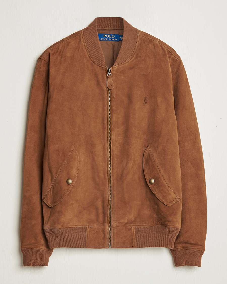 Homme | Manteaux Et Vestes | Polo Ralph Lauren | Flight Suede Bomber Jacket Country Brown