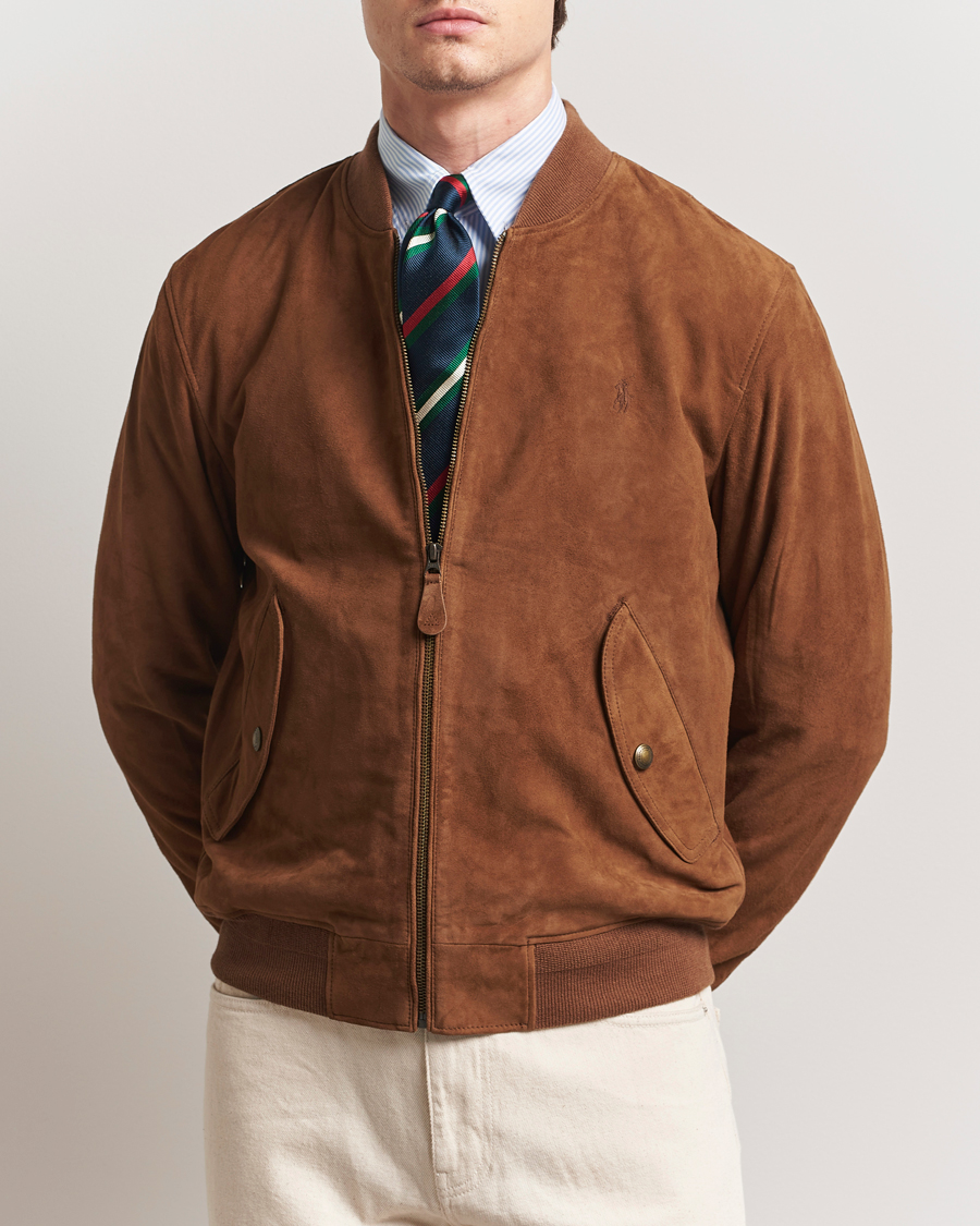 Homme | Manteaux Et Vestes | Polo Ralph Lauren | Flight Suede Bomber Jacket Country Brown