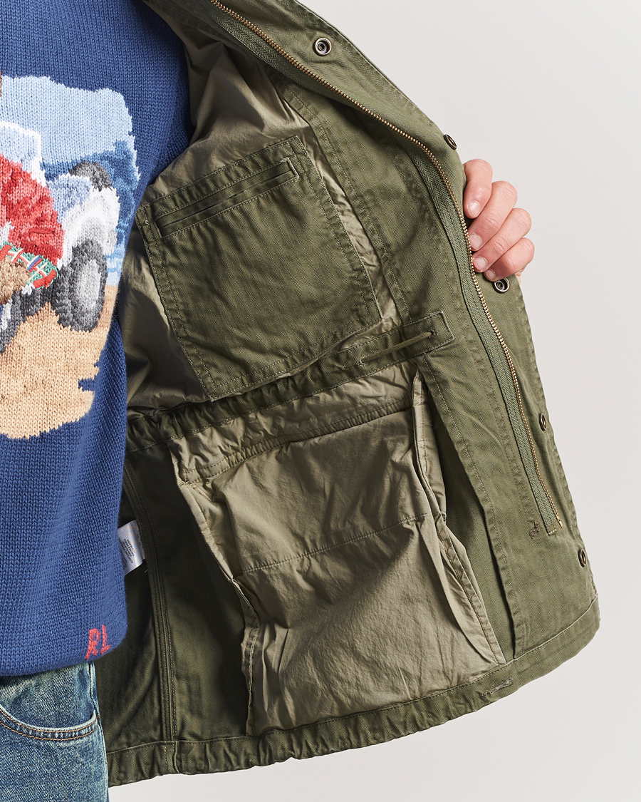 Homme | Manteaux Et Vestes | Polo Ralph Lauren | Herringbone Field Jacket Olive Mountain