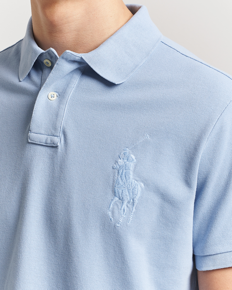 Homme | Polos | Polo Ralph Lauren | Custom Slim Fit Mesh Polo Chambray Blue