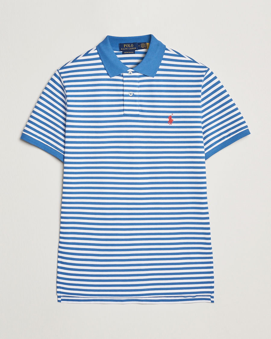 Homme | Polos | Polo Ralph Lauren | Custom Slim Fit Striped Polo Embayment Blue/White