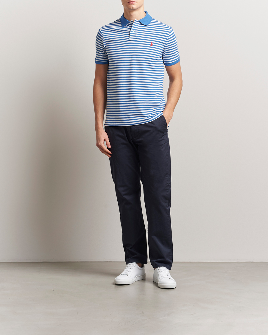 Homme | Polos | Polo Ralph Lauren | Custom Slim Fit Striped Polo Embayment Blue/White