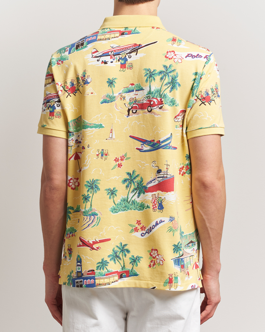 Homme | Polos | Polo Ralph Lauren | Printed Mesh Polo Holiday Bear Yellow