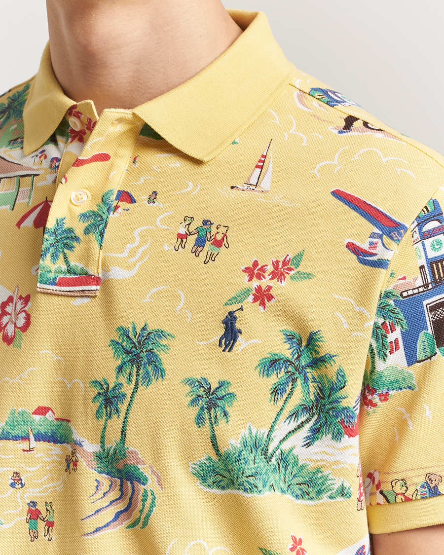 Homme | Polos | Polo Ralph Lauren | Printed Mesh Polo Holiday Bear Yellow