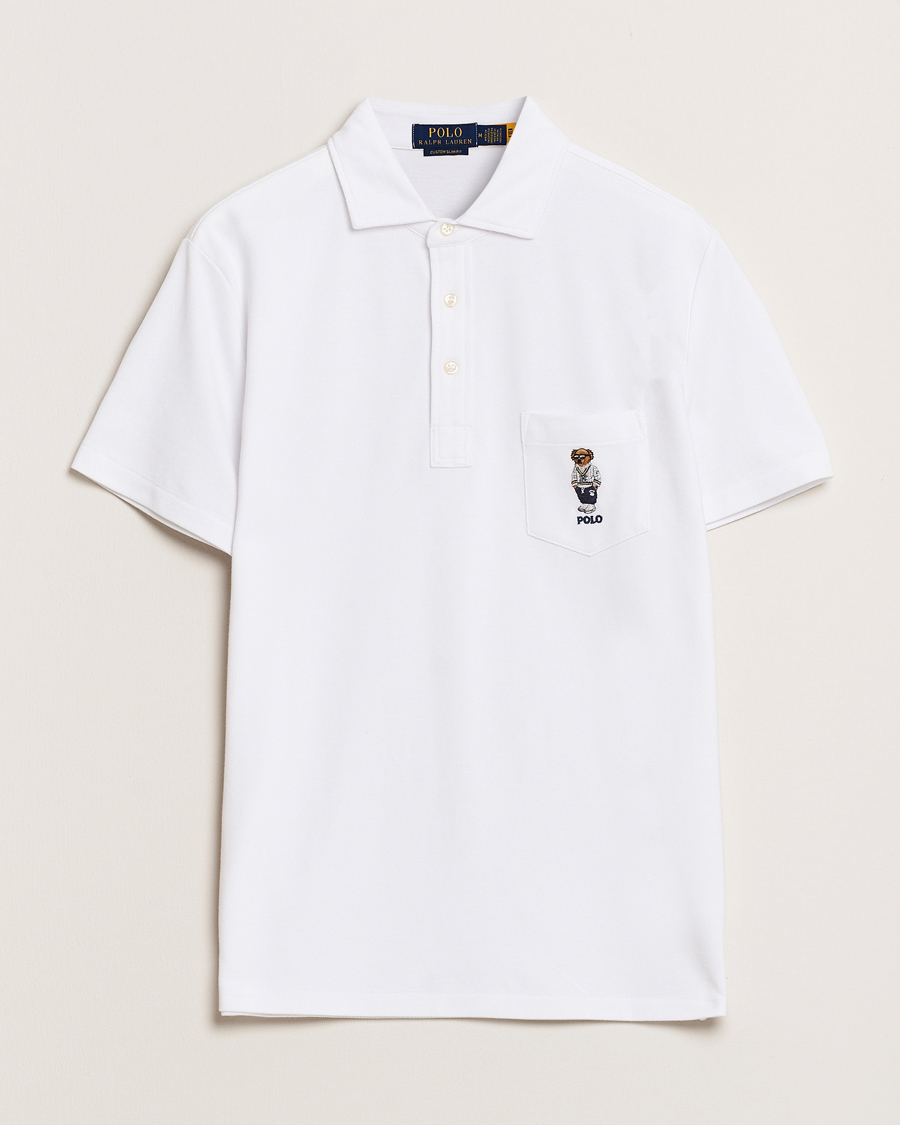 Homme | Polos | Polo Ralph Lauren | Custom Slim Fit Pocket Bear Polo White
