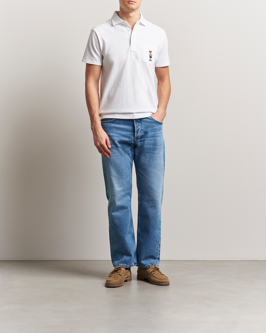 Homme | Polos | Polo Ralph Lauren | Custom Slim Fit Pocket Bear Polo White