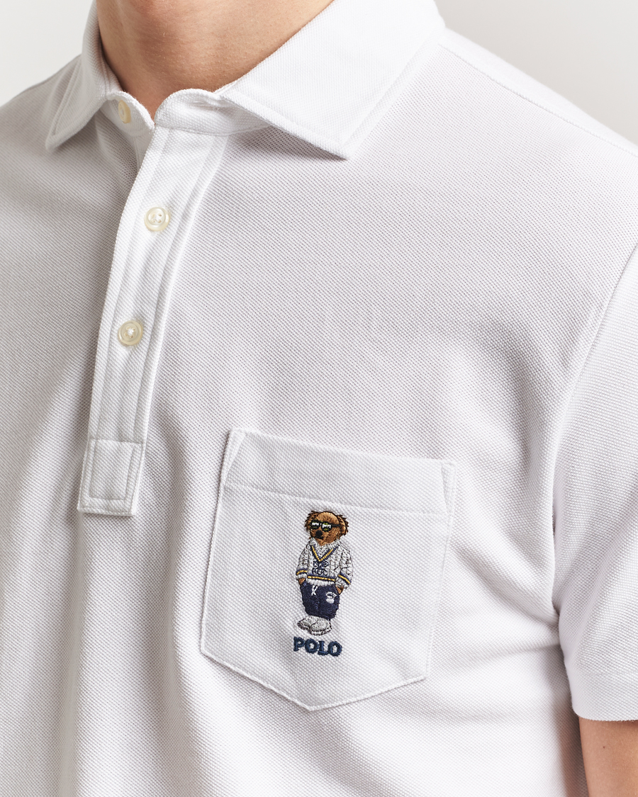 Homme | Polos | Polo Ralph Lauren | Custom Slim Fit Pocket Bear Polo White