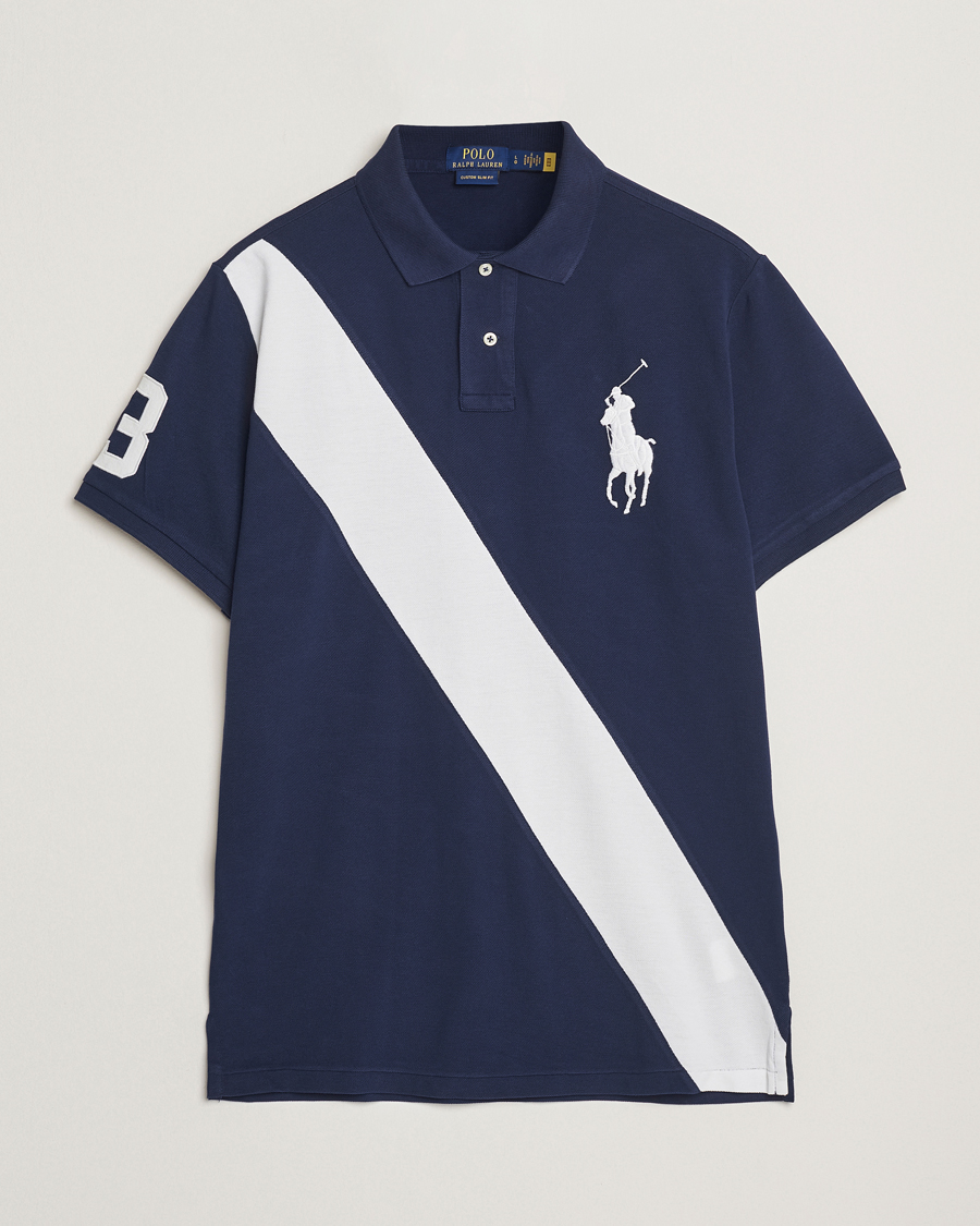 Homme | Polos | Polo Ralph Lauren | Custom Slim Fit Big Pony Polo Newport Navy/White
