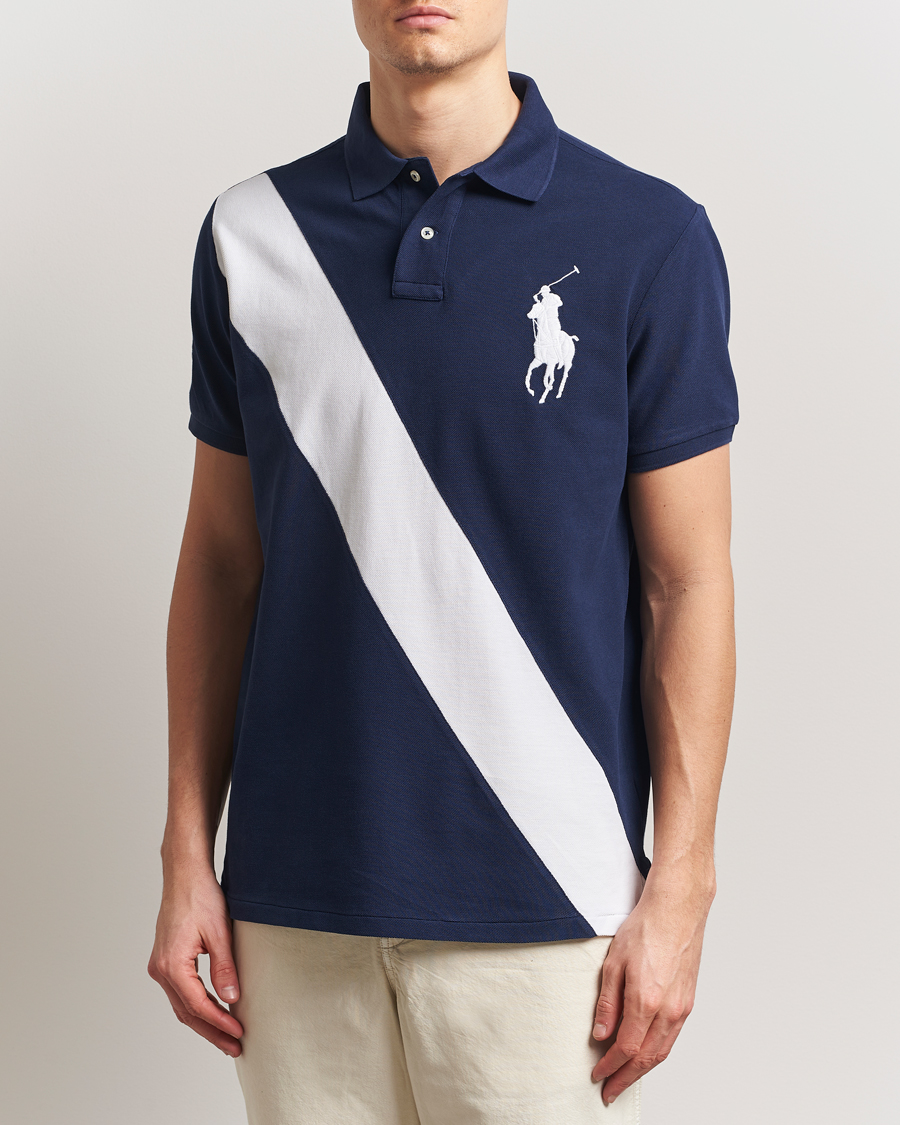 Homme | Polos | Polo Ralph Lauren | Custom Slim Fit Big Pony Polo Newport Navy/White