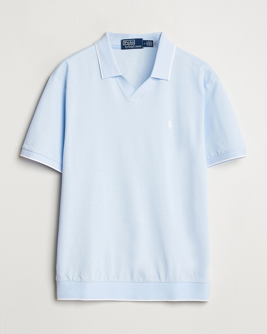 Homme | Polos | Polo Ralph Lauren | Johnny Jaquard Knitted Polo Office Blue