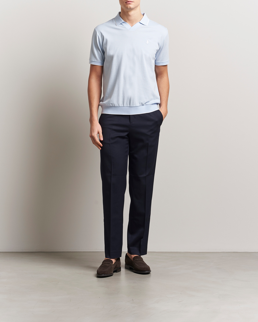 Homme | Polos | Polo Ralph Lauren | Johnny Jaquard Knitted Polo Office Blue