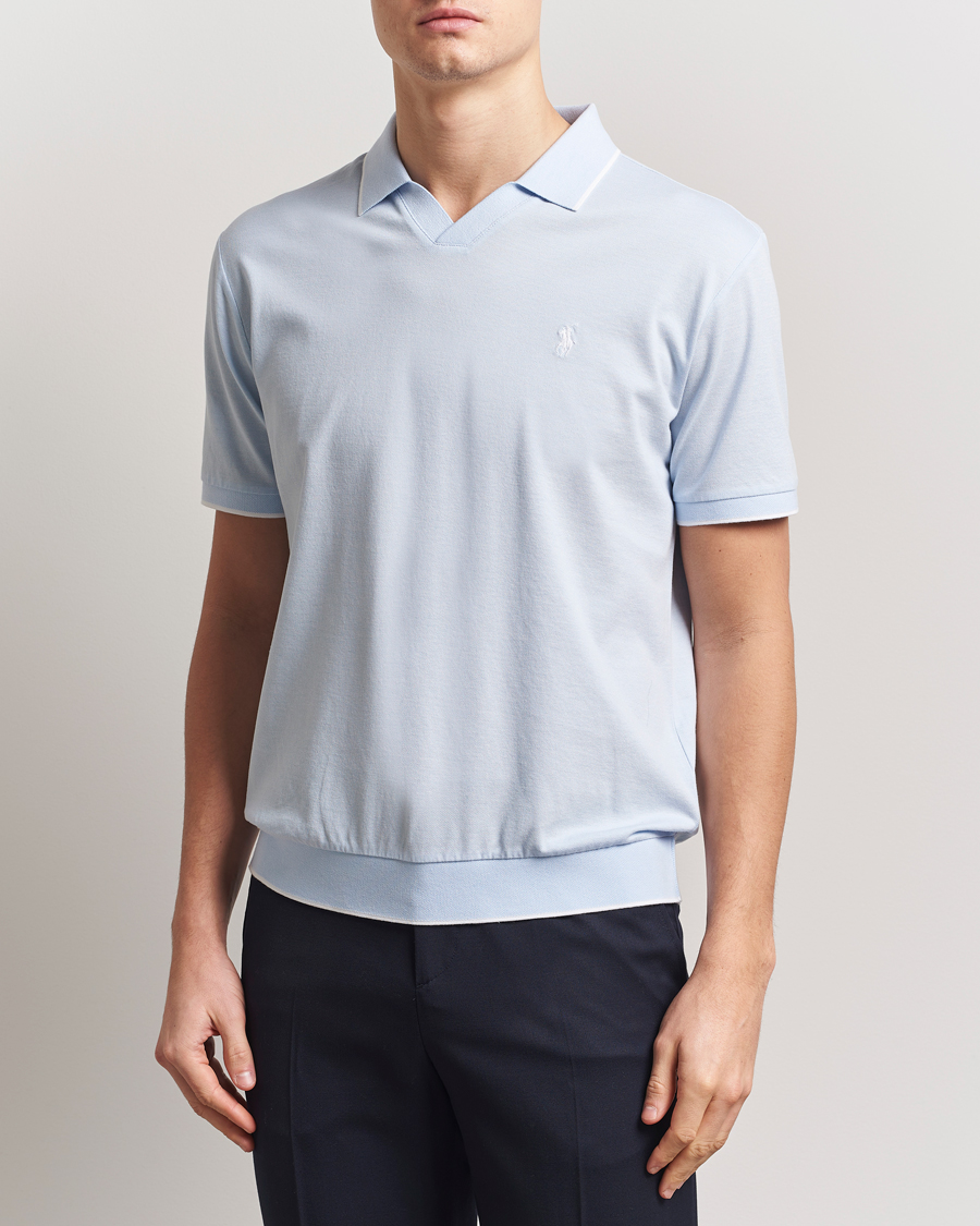 Homme | Polos | Polo Ralph Lauren | Johnny Jaquard Knitted Polo Office Blue