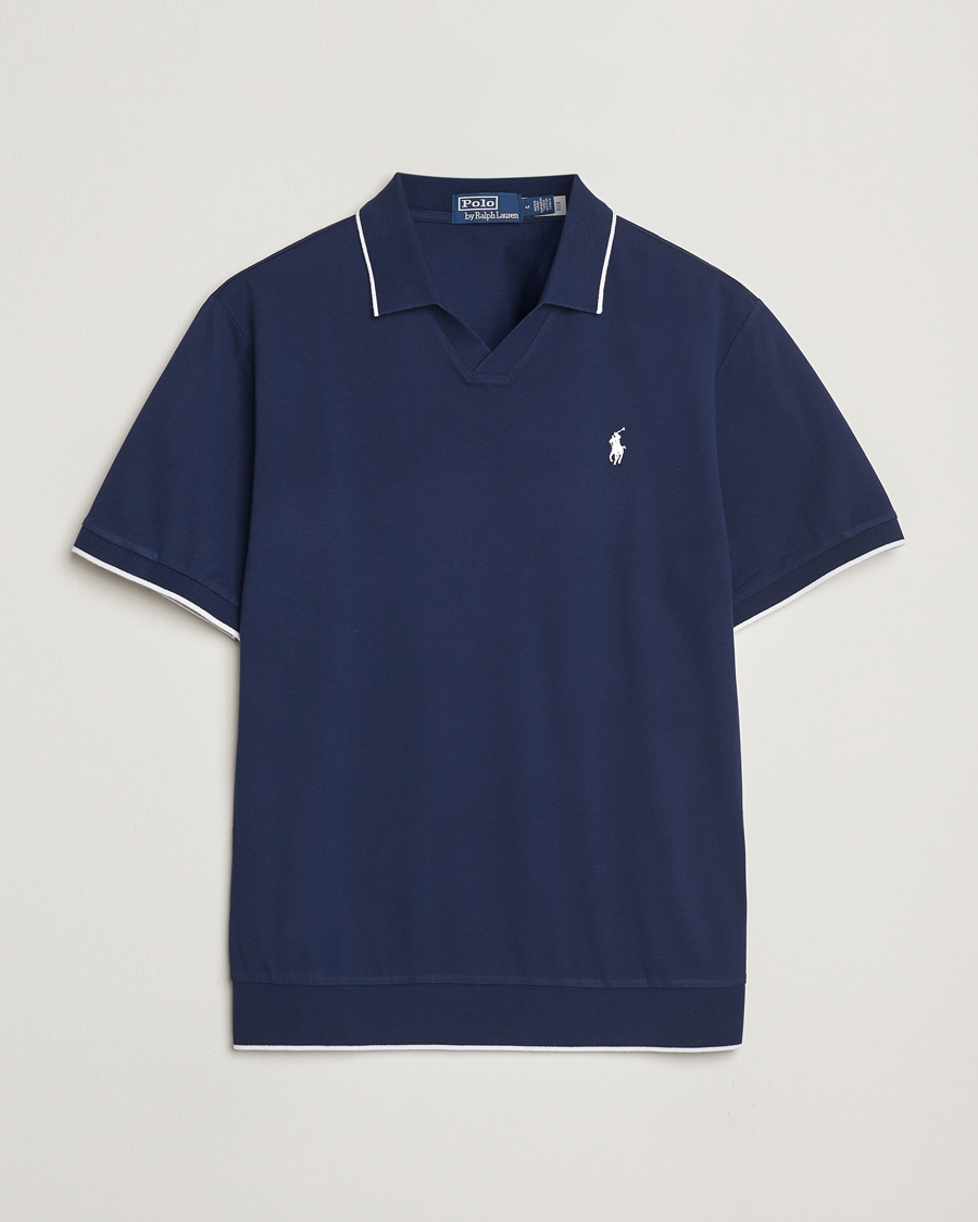 Homme | Polos | Polo Ralph Lauren | Johnny Jaquard Knitted Polo Newport Navy