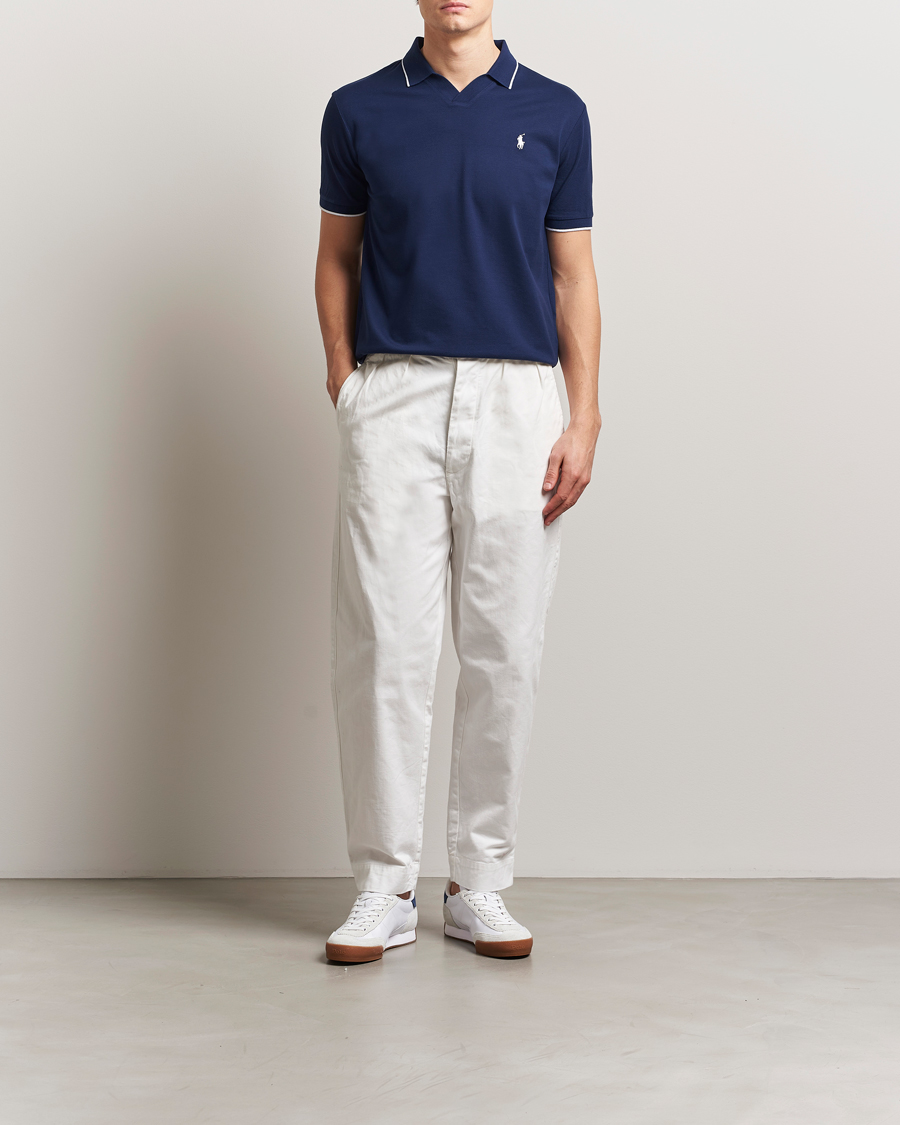Homme | Polos | Polo Ralph Lauren | Johnny Jaquard Knitted Polo Newport Navy