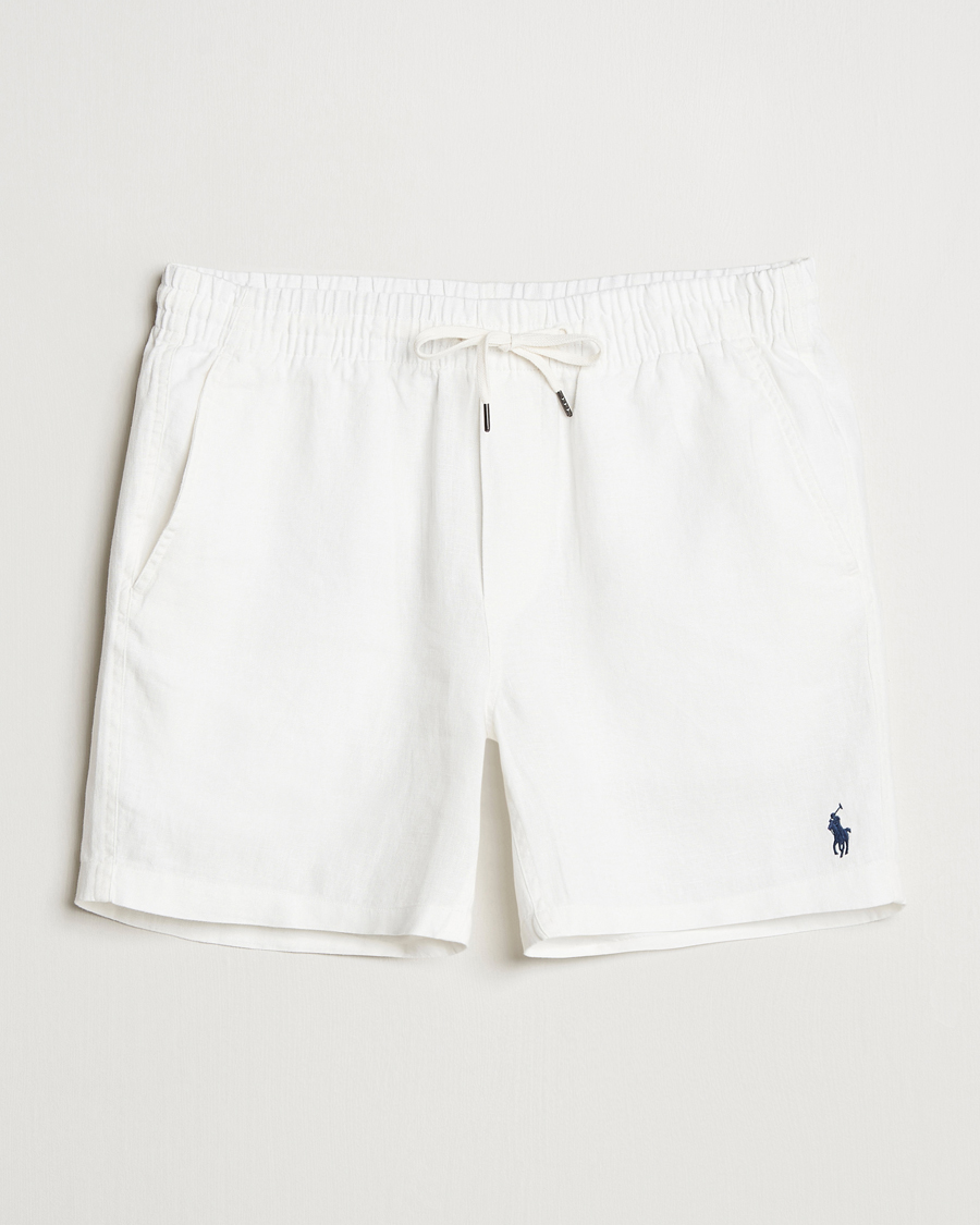 Homme | Shorts | Polo Ralph Lauren | Prepster Drawstring Linen Shorts Deckwash White