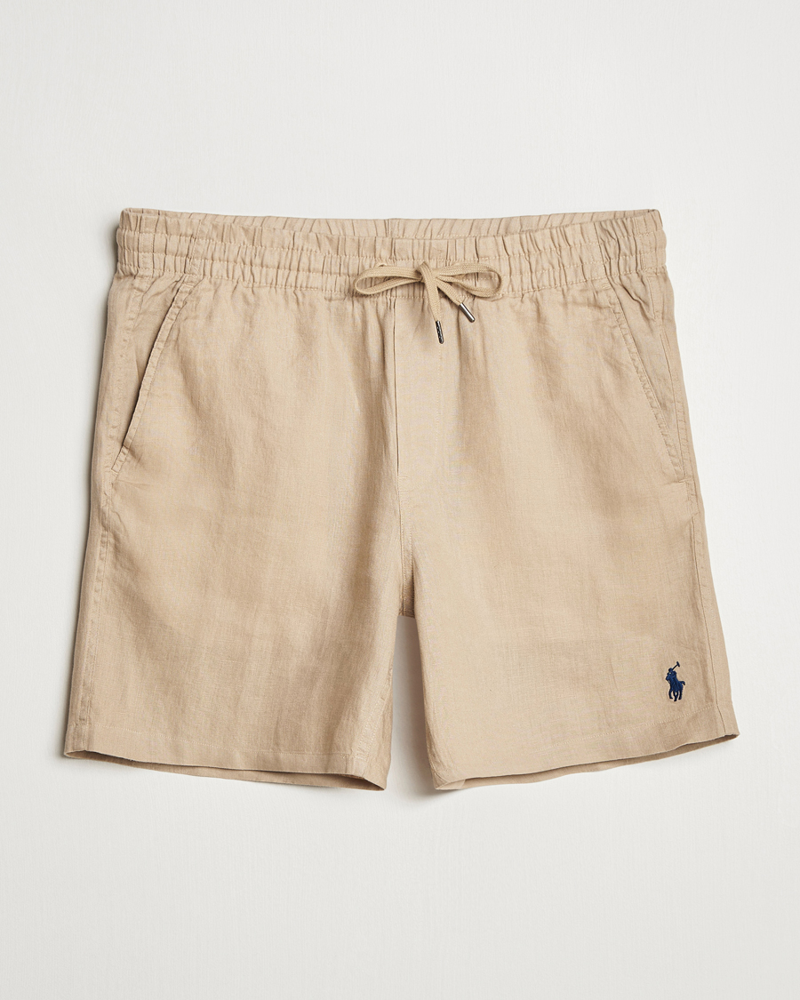 Homme | Shorts | Polo Ralph Lauren | Prepster Drawstring Linen Shorts Coastal Beige