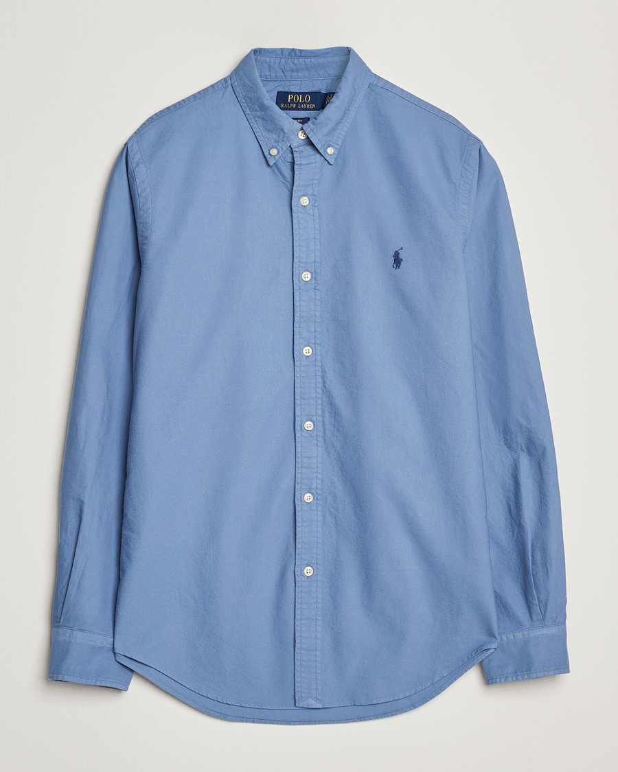 Homme | Chemises | Polo Ralph Lauren | Slim Fit Garment Dyed Oxford Shirt Bastille Blue