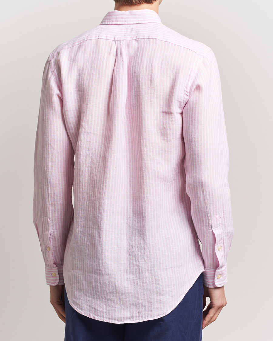 Homme | Chemises | Polo Ralph Lauren | Custom Fit Striped Linen Shirt Pink/White