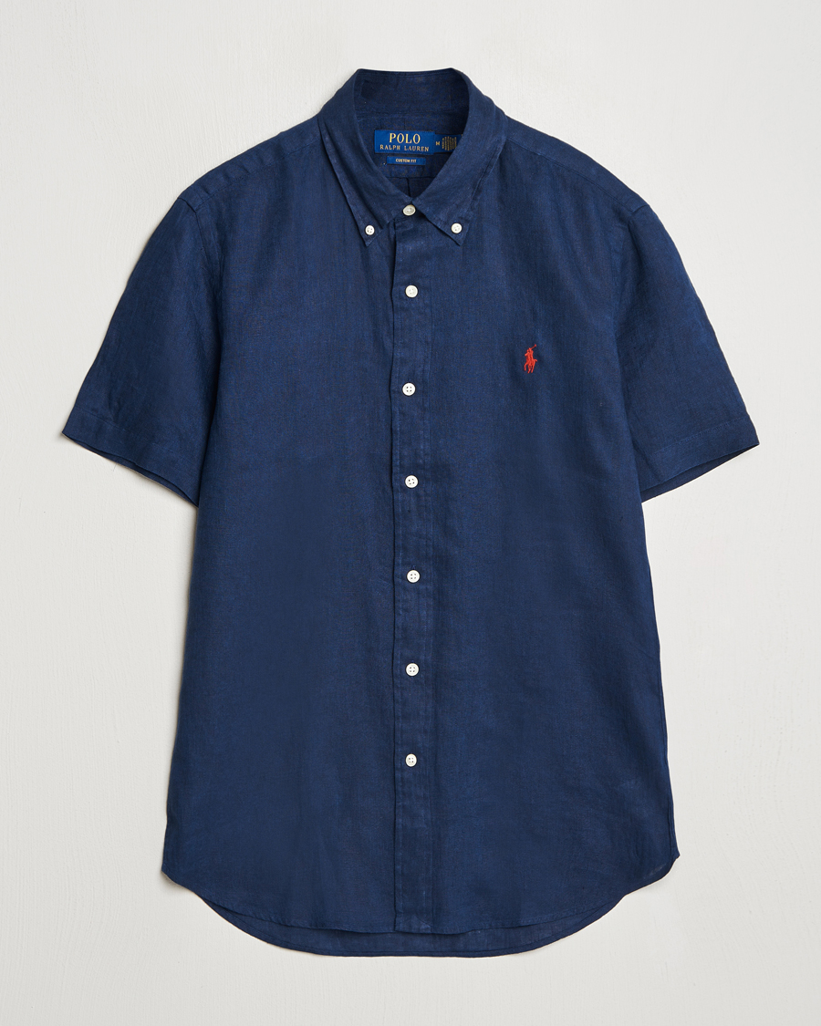 Homme | Chemises | Polo Ralph Lauren | Short Sleeve Linen Shirt Newport Navy