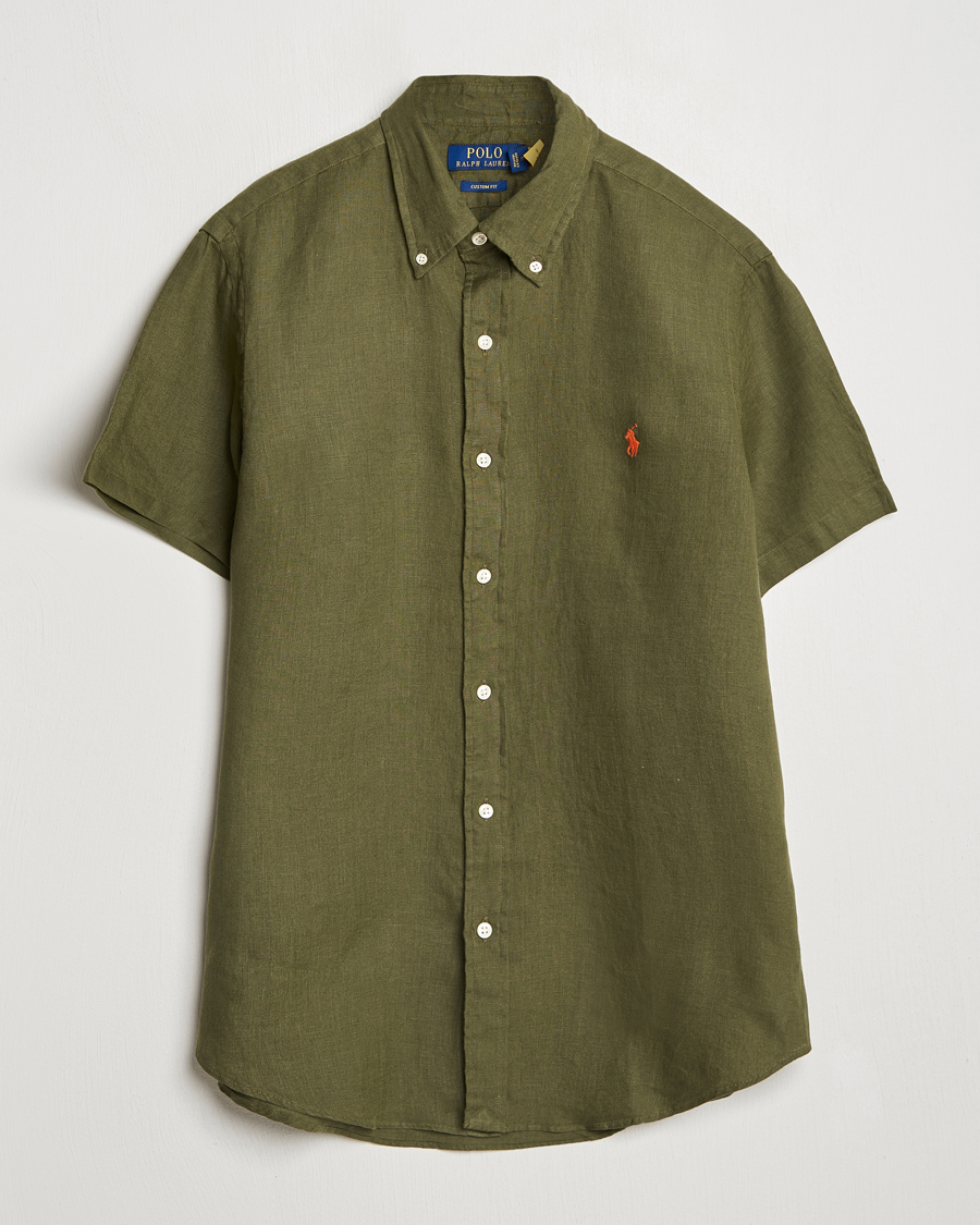 Homme | Chemises | Polo Ralph Lauren | Short Sleeve Linen Shirt New Olive
