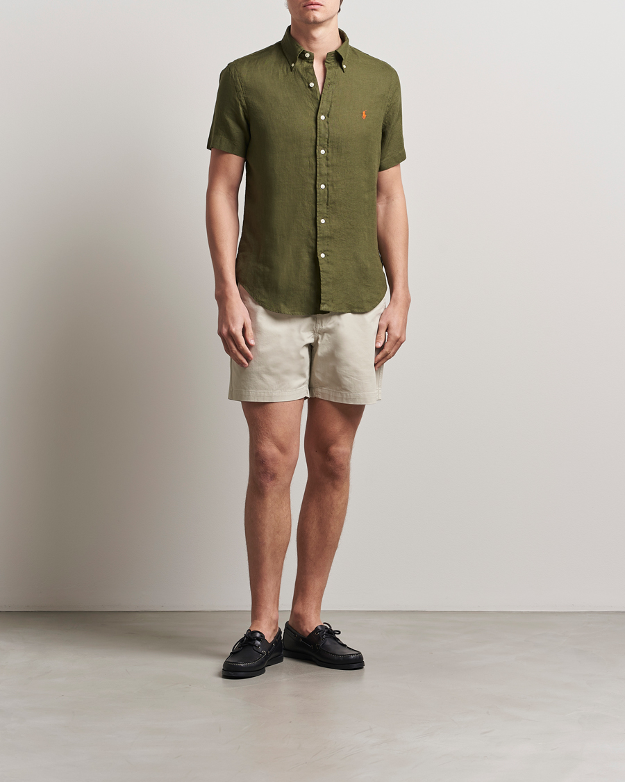 Homme | Chemises | Polo Ralph Lauren | Short Sleeve Linen Shirt New Olive